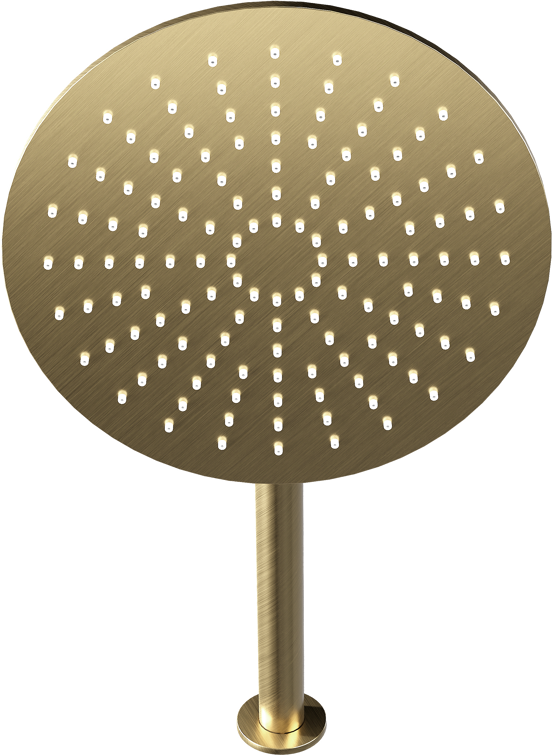 Blaufoss Round 300 tête de douche rond avec support mural Ø30cm30 cm Brushed Champagne Gold