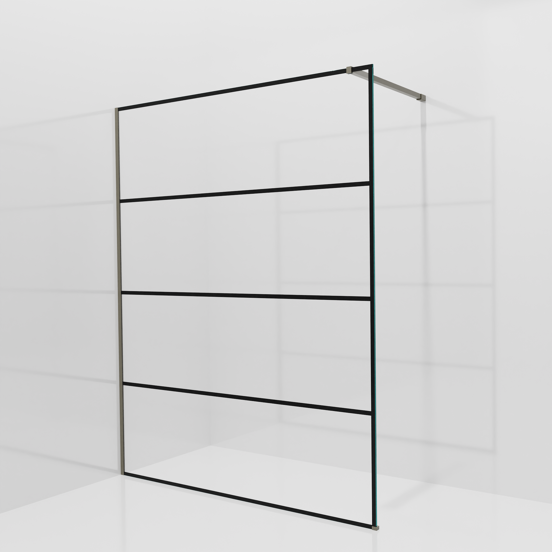 Balmani Modular douche à l'italienne: 160 x 200 cm, Lined, Profil Gris pierre