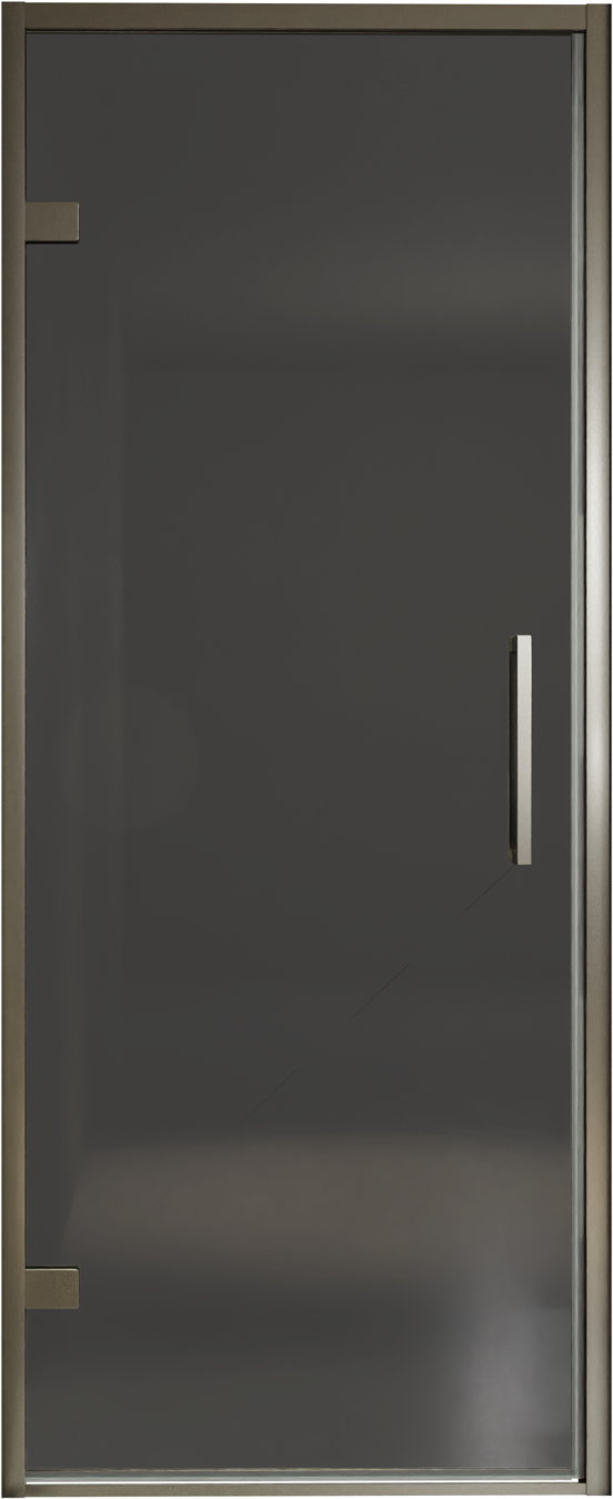 Balmani Senses Design douche draaideur links 90 cm x 210 cm Rookglas, Brushed GunMetal profielen, met coating