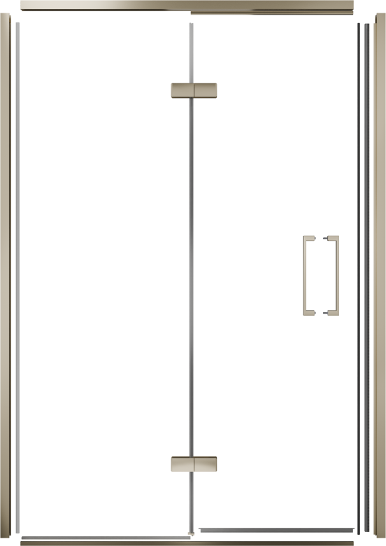 Balmani Senses Design 140 cm Links Profilset für Drehtür für Nische Brushed Champagner Gold