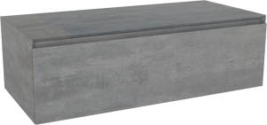 Storke Edge Modulo hängender Waschbeckenunterschrank: 105 x 48 cm, Beton dunkelgrau, 1 Schublade