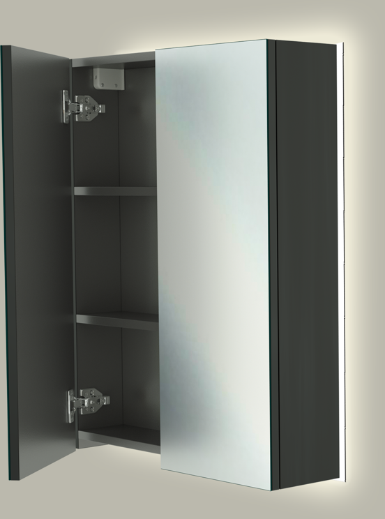 Linie Montro armoire de toilette lumineuse 60 x 75 cm noir mat