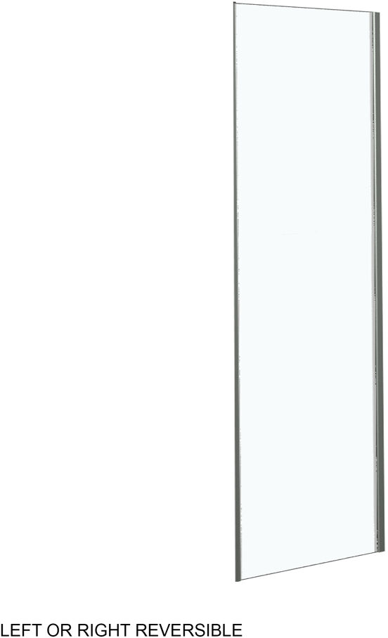 Luca Varess Morano paroi de douche avec porte coulissante et paroi latérale fixe 140 x 80 cm verre transparent profil chrome brillant - panneau latéral