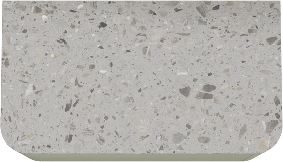 Balmani Moon zwevend badkamermeubel 100 x 55 cm saliegroen met Moon enkel tablet in terrazzo greige terrazzo