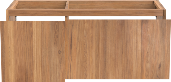 Balmani Idra zwevende wastafelonderkast 120 x 55 cm asymmetrisch rechts teakhout 4 lades