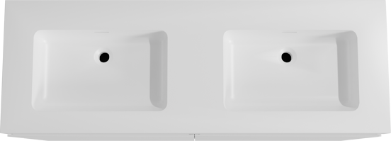 Storke Edge staand badmeubel 150 x 52 cm mat wit met Mata High dubbele wastafel in solid surface mat wit
