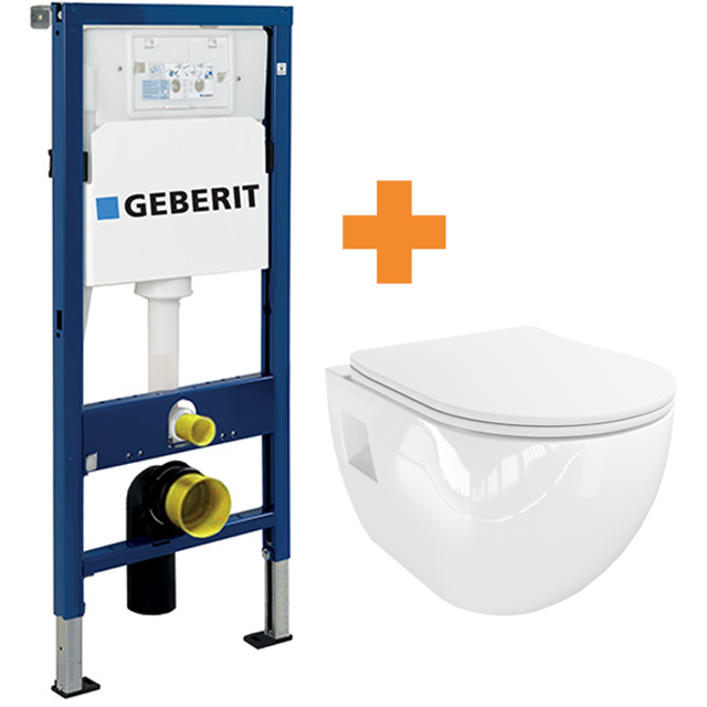 Geberit Duofix - Bâti-support pour WC suspendu avec plaque de