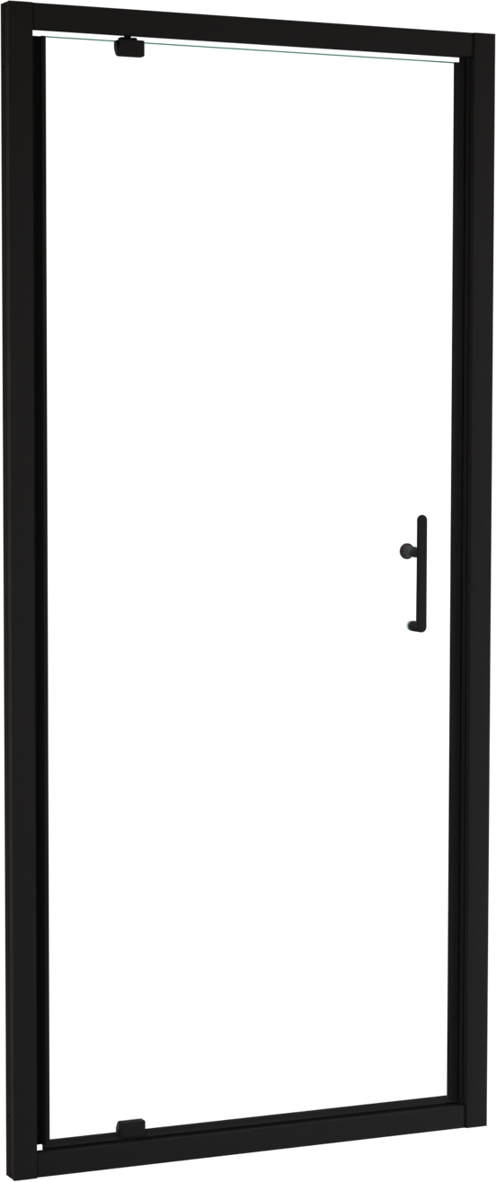 Linie Cadiz Dusche Drehtür 90 cm x 190 cm Klarglas matt Schwarz profil