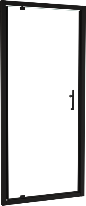 Linie Cadiz Dusche Drehtür 90 cm x 190 cm Klarglas matt Schwarz profil