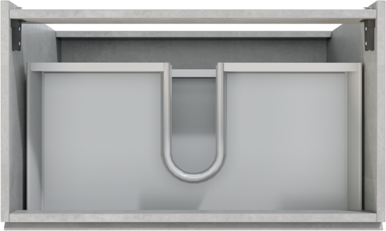 Storke Delta meuble sous-lavabo a poser 80 x 48 cm béton gris foncé 3 tiroirs