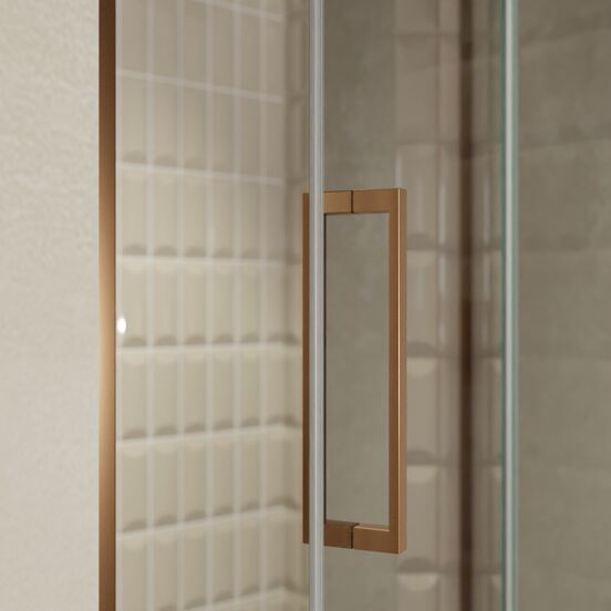 Balmani Senses Design porte pivotante à droite 120 cm x 210 cm verre Miroir Reflex, Profil Brushed Rosegold, coating inclus