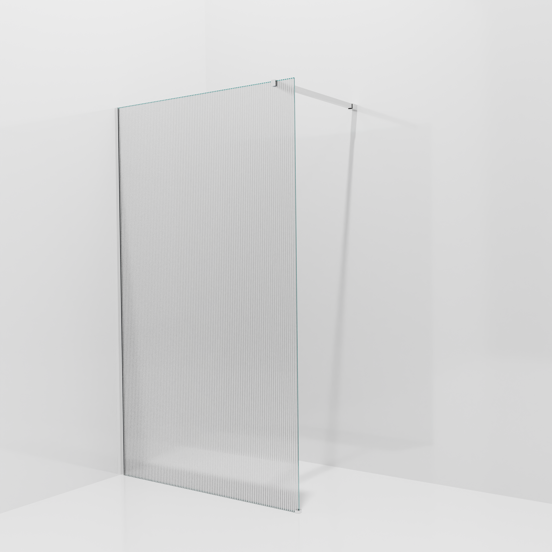 Balmani Modular douche à l'italienne: 120 x 200 cm, Ribs, avec coating, Profil Chrome brillant