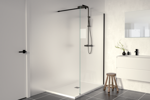 Linie Walk-In inloopdouche 120 x 200 cm helder glas mat zwart profiel