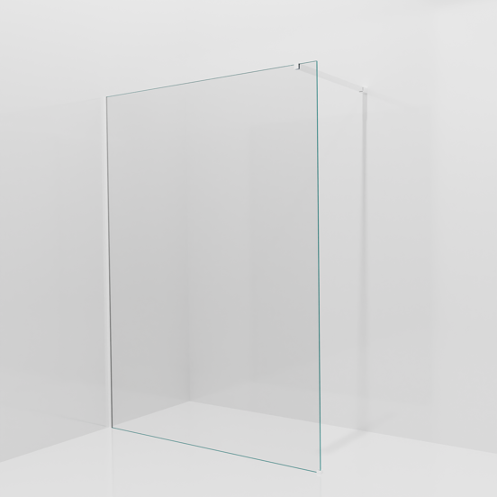 Balmani Modular inloopdouche: 150 x 200 cm, Helder glas met coating, Mat witte profielen
