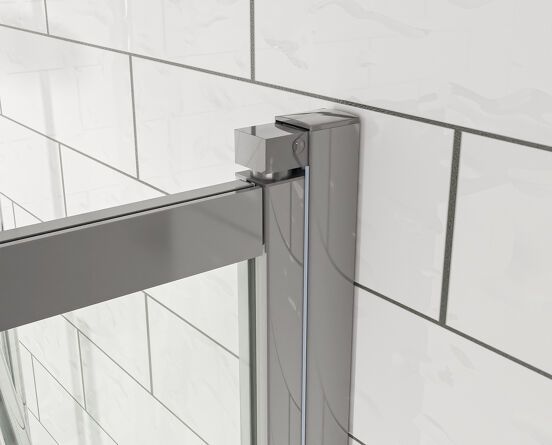 Luca Varess Vetras pare-baignoire extensible 100 cm verre transparent profilé argenté brillant