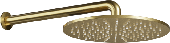 Blaufoss Round 300 Regendusche Duschkopf: Rund, Wandmontage, 30 cm, Brushed Gold