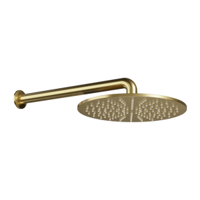 Blaufoss Round 300 Regendusche Duschkopf: Rund, Wandmontage, 30 cm, Brushed Gold