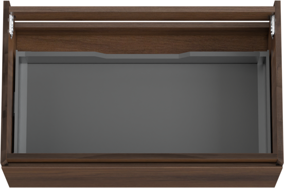 Storke Edge zwevende wastafelonderkast 85 x 52 cm notenhout 1 lade