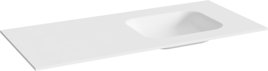 Balmani Tablo Arcato Waschtisch, rechts, Solid Surface matt, 120 x 55 cm, inklusive Ablaufventil