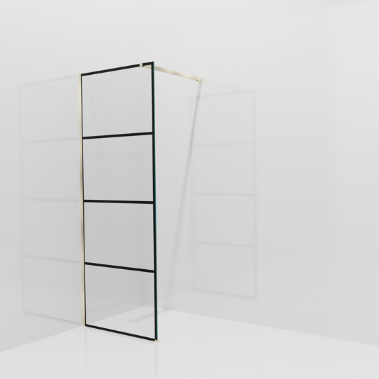 Balmani Modular inloopdouche: 80 x 200 cm, Lined met coating, Brushed Champagne Gold profielen