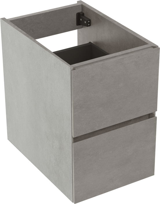 Storke Edge meuble sous-vasque suspendu 35 x 52 cm béton gris foncé 2 tiroirs