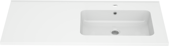 Linie Vano asymmetrisch rechtse wastafel glanzend composiet marmer 100 x 46 cm