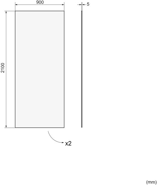 Linie Plato set douchewandpanelen 90 x 90 x 210 cm pvc witte marmer look Trentino