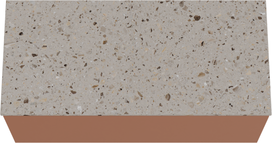 Balmani Sfera hängendes Möbelstück Set: 120 x 55 cm, Cotto, mit Stretto Einzel- oder Doppel Waschtischplatte, Terrazzo in Greige