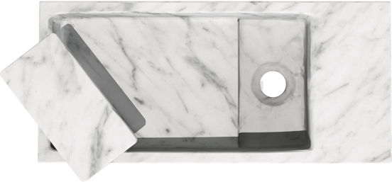 Balmani Mood Handwaschbecken: Carrara-Marmor, 45 x 20 cm