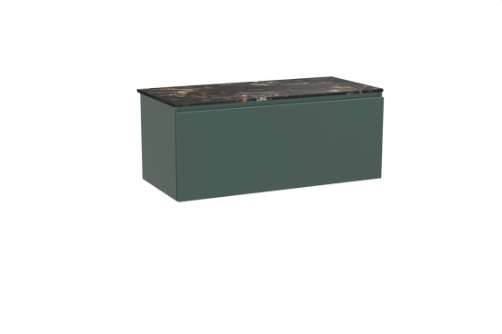 Balmani Sfera meuble salle de bains suspendu 120 x 55 cm forest avec Stretto tablette simple en marbre portoro gold