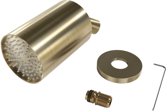 Blaufoss Luxor 90 Hoofddouche rond 14 x 9 cm met wand douchearm brushed champagne gold