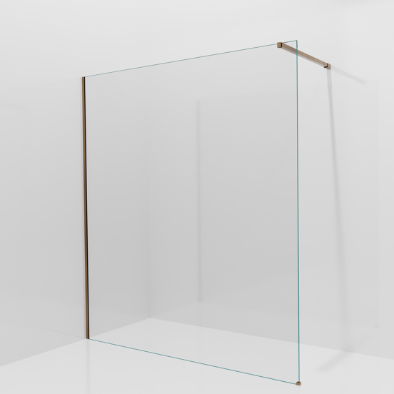 Balmani Modular Walk-In Dusche: 180 x 200 cm, Klarglas, inklusive Coating, Profil Brushed Rosegold