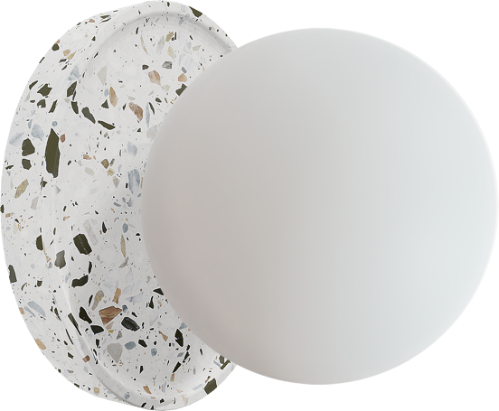 Balmani Pelota Disc medium LED Luminaire 16 cm blanc/noir terrazzo