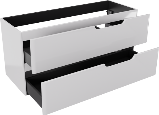 Linie Curvo meuble sous-lavabo suspendu 120 x 46 cm blanc brillant 2 tiroirs