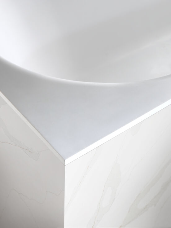 Balmani Rallanta Cresta baignoire encastrable double 180 x 90 cm Solid Surface blanc mat