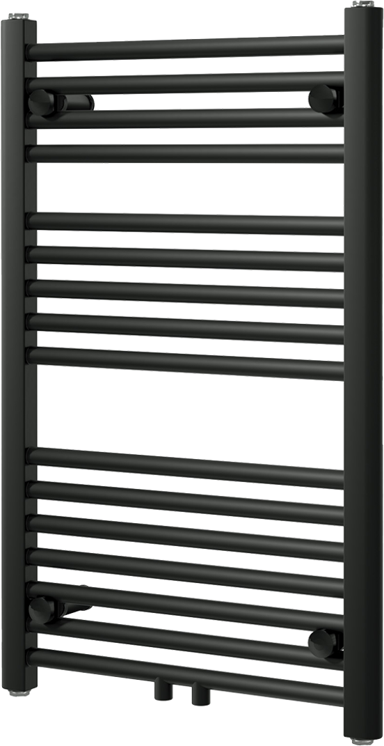 Vipera Kanza enkele handdoekradiator 50 x 80 cm centrale verwarming mat zwart Zij- en middenaansluiting 342W