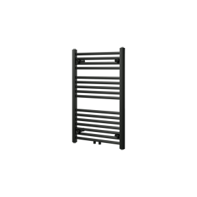 Vipera Kanza enkele handdoekradiator 50 x 80 cm centrale verwarming mat zwart zij- en middenaansluiting 342W