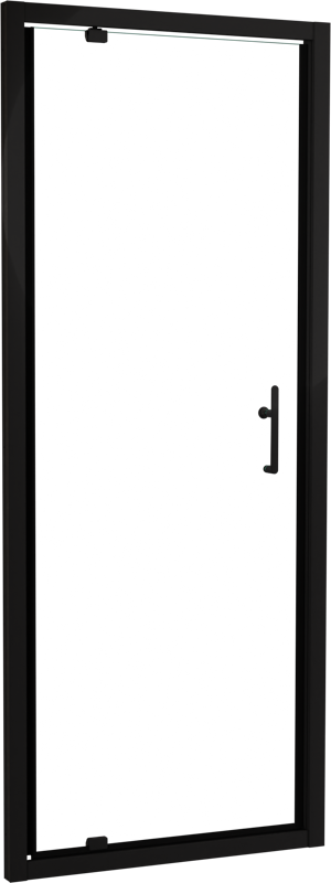 Linie Cadiz porte pivotante 80 cm x 190 cm verre transparent profil noir mat
