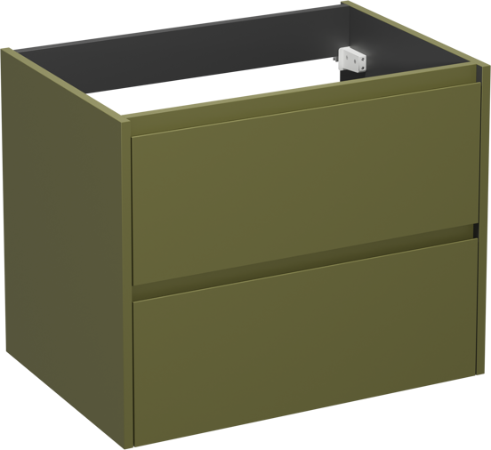 Storke Seda zwevende wastafelonderkast 75 x 52 cm olijfgroen 2 lades