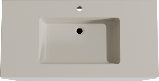 Storke Edge meuble salle de bains à poser 105 x 52 cm blanc mat avec Diva plan simple en top solid soie grise