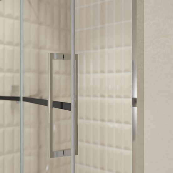 Balmani Senses Design porte pivotante à gauche 140 cm x 210 cm verre Lined, Profil chrome, coating inclus