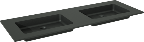 Storke Scuro dubbele wastafel mat kwarts 150 x 52 cm