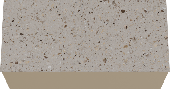 Balmani Sfera zwevend badmeubel 120 x 55 cm dune met Stretto enkel of dubbel wastafelblad in terrazzo greige terrazzo