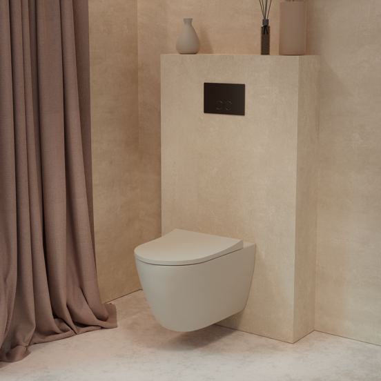 Luca Varess  Vinto  wc suspendu beige mat sans bride