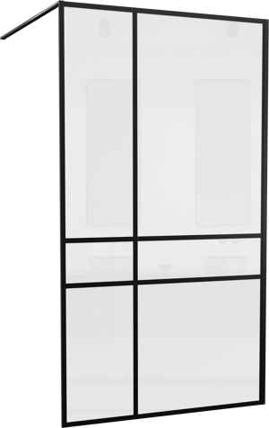 Balmani Framed Plus douche à l'italienne  120 x 210 cm droite verre crossed profil noir