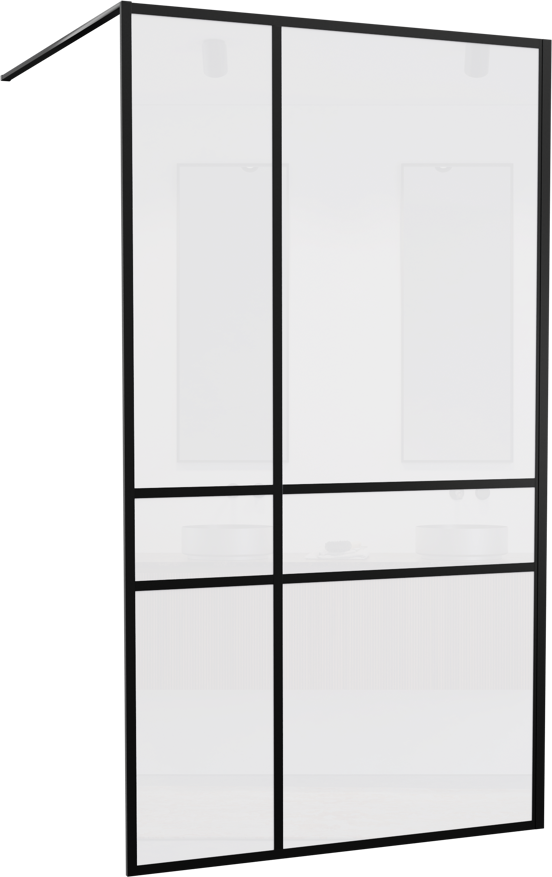 Balmani Framed Plus douche à l'italienne  120 x 210 cm droite verre crossed profil noir