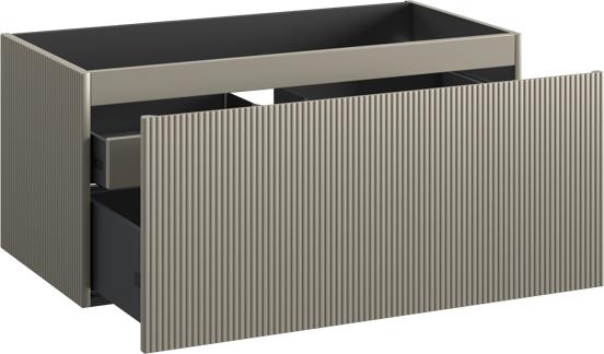 Storke Ribs zwevende wastafelonderkast 105 x 52 cm zijdegrijs 2 lades