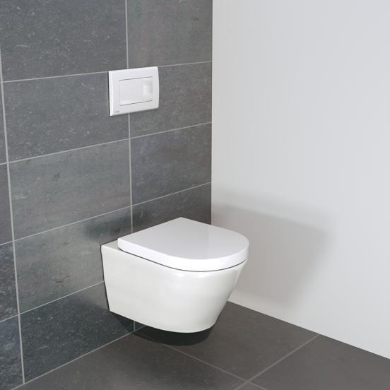 Luca Varess Calibro hangend toilet hoogglans wit met spoelrand