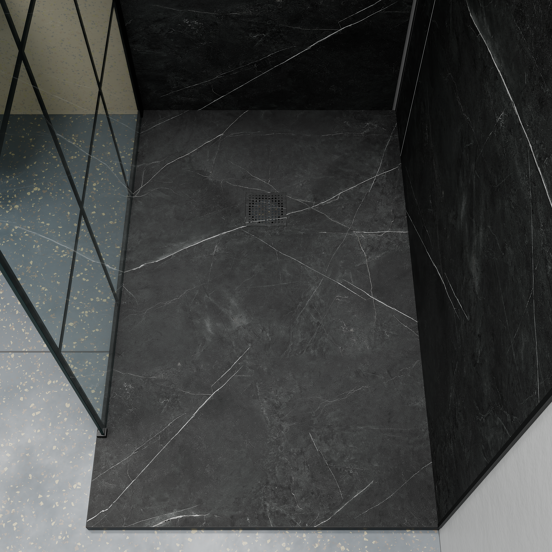 Luca Varess Suite Duschwanne 140 x 90 cm Marmorkomposit Marble Dark 
