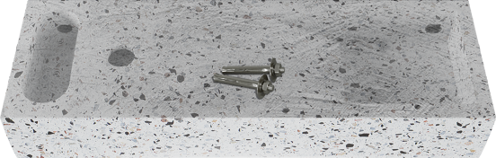 Balmani Mood Handwaschbecken: 65 x 20 cm, Bianco Nero Terrazzo
